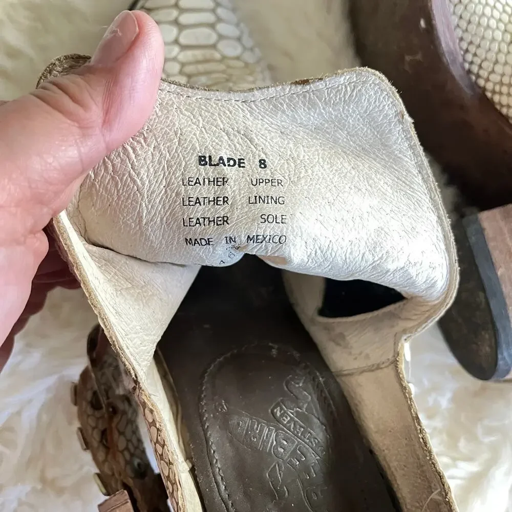 Freebird By Steven Blade White Snake Embossed leather booties
